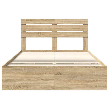 Bed Frame with Drawer Sonoma Oak 150 x 200 cm Engineer Wood
