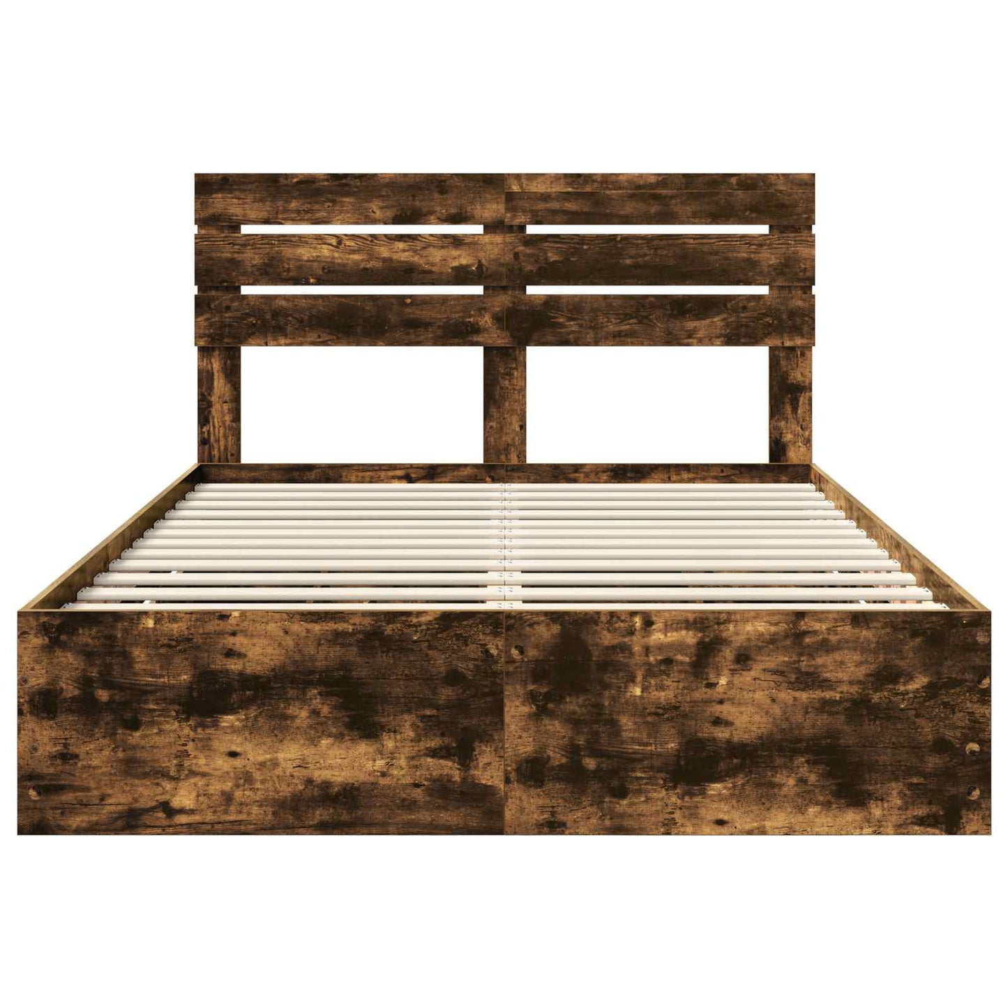 Bed Frame with Drawer Smoked Oak 140 x 200 cm Engineer Wood