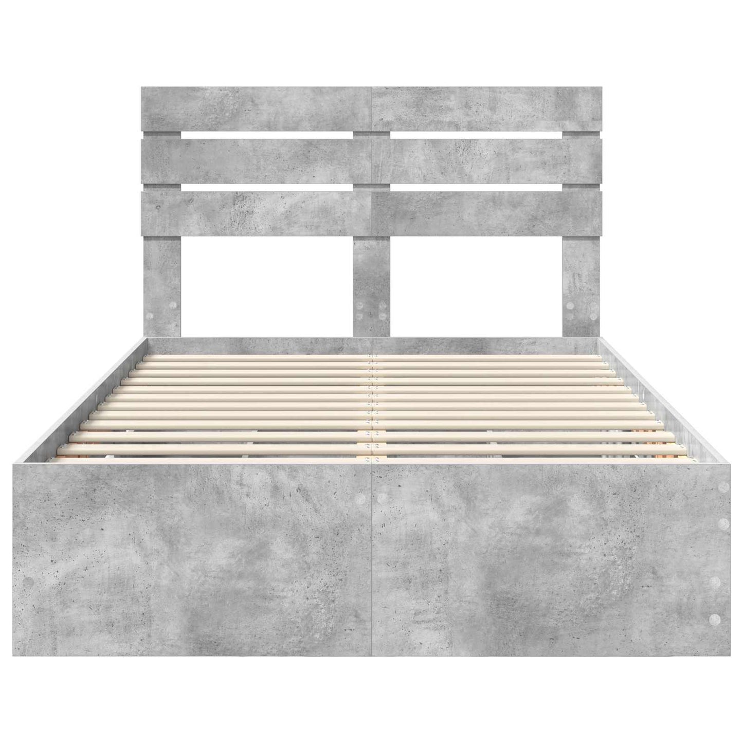 Bed Frame with Drawer Concrete Grey 135 x 190 cm Engineer Wood