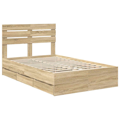 Bed Frame with Drawer Sonoma Oak 120 x 200 cm Engineer Wood
