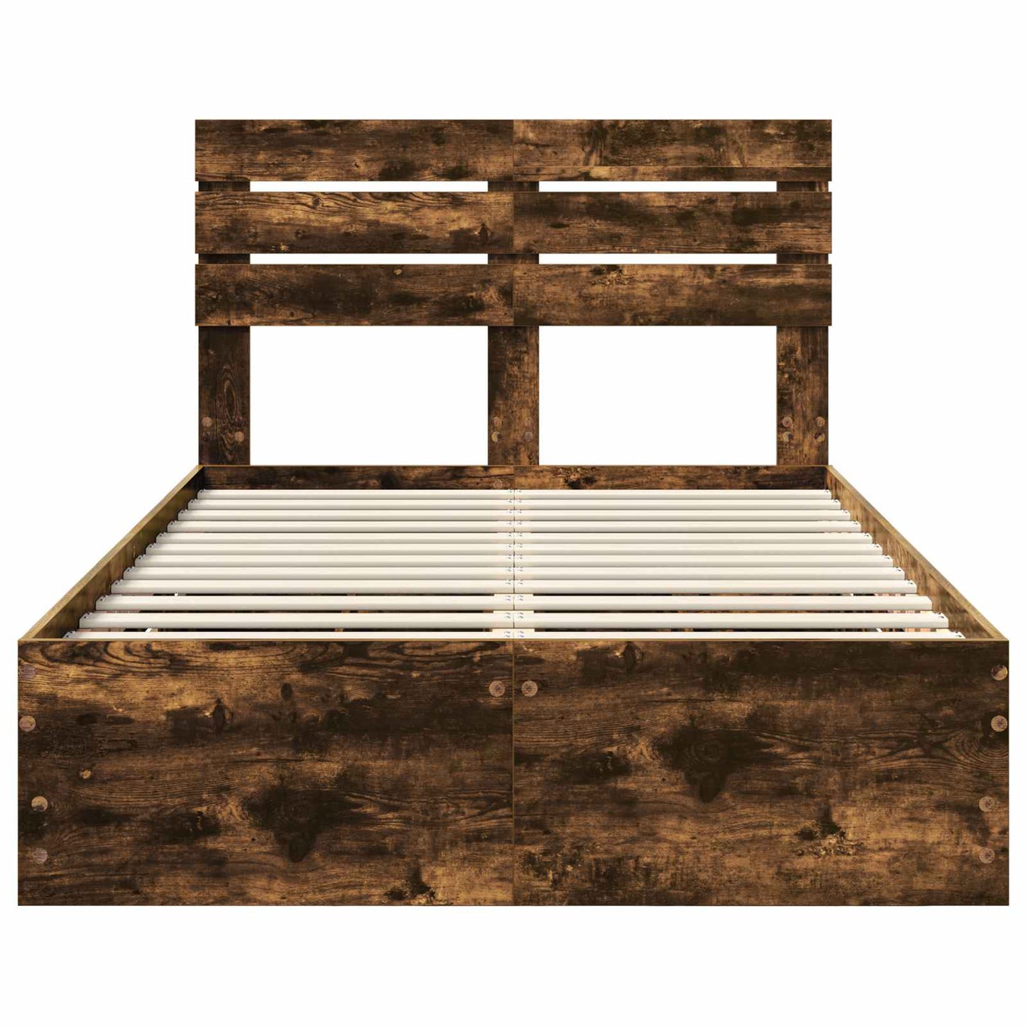 Bed Frame with Drawer Smoked Oak 120 x 200 cm Engineer Wood