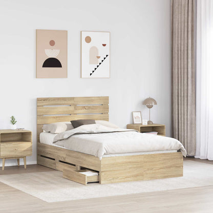 Bed Frame with Drawer Sonoma Oak 120 x 190 cm Engineer Wood