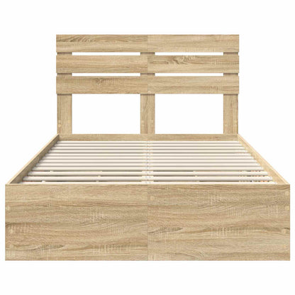 Bed Frame with Drawer Sonoma Oak 120 x 190 cm Engineer Wood