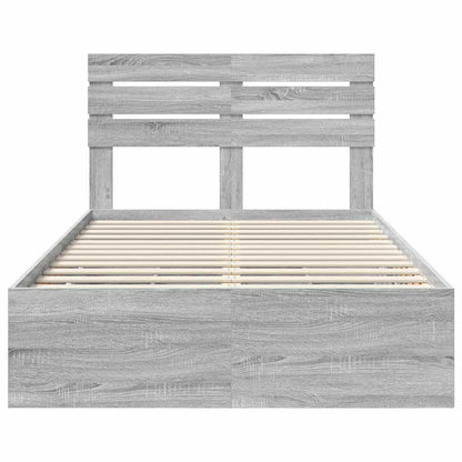 Bed Frame with Drawer Grey Sonoma 120 x 190 cm Engineer Wood