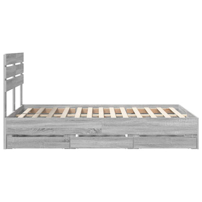Bed Frame with Drawer Grey Sonoma 120 x 190 cm Engineer Wood