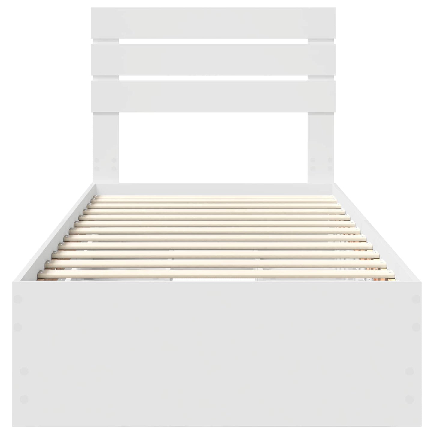 Bed Frame with Drawer White 100 x 200 cm Engineer Wood
