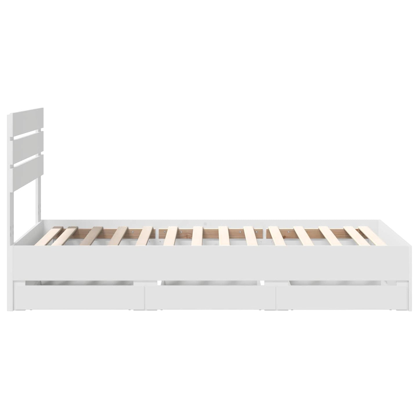 Bed Frame with Drawer White 100 x 200 cm Engineer Wood