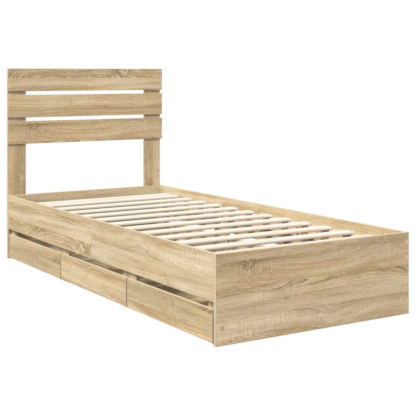 Bed Frame with Drawer Sonoma Oak 100 x 200 cm Engineer Wood