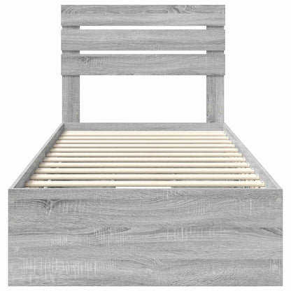 Bed Frame with Drawer Grey Sonoma 100 x 200 cm Engineer Wood
