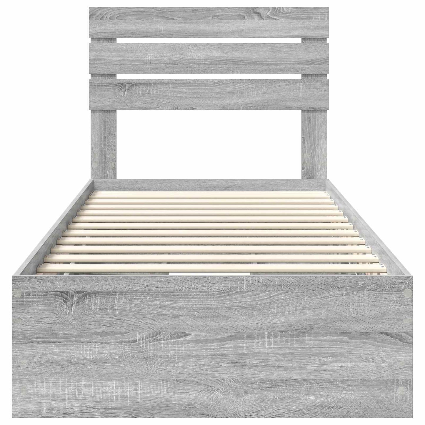 Bed Frame with Drawer Grey Sonoma 75 x 190 cm Engineer Wood