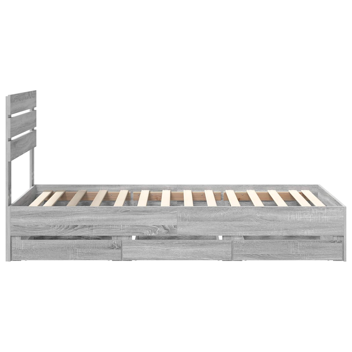 Bed Frame with Drawer Grey Sonoma 75 x 190 cm Engineer Wood