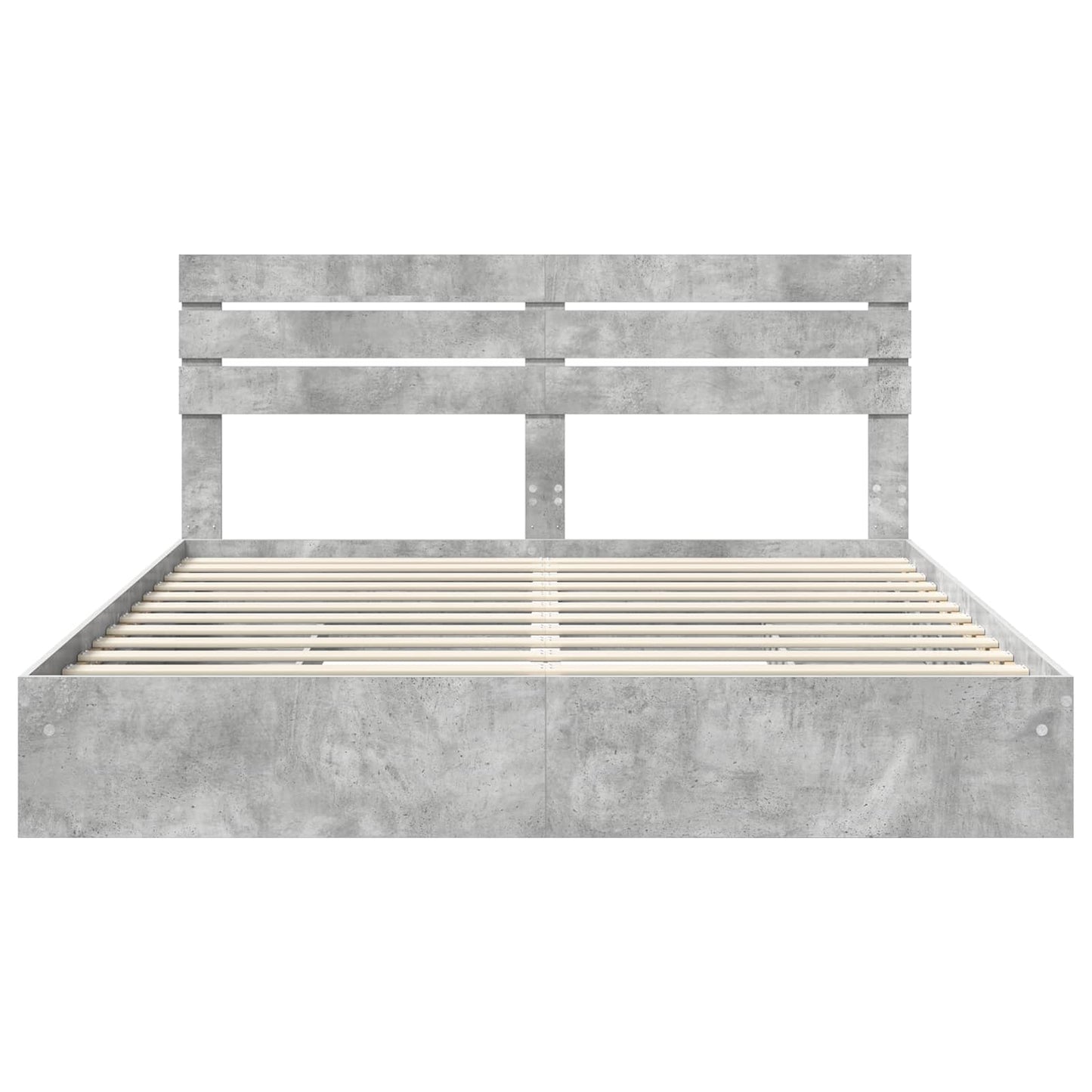 Storage Bed Concrete Grey 200 x 200 cm Engineered Wood