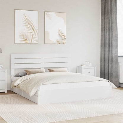 Storage Bed with Drawer White 180 x 200 cm Engineered Wood
