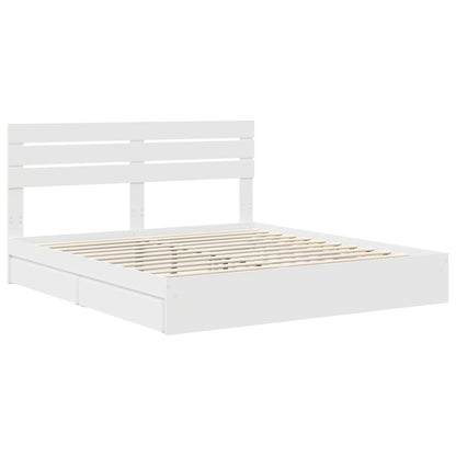 Storage Bed with Drawer White 180 x 200 cm Engineered Wood