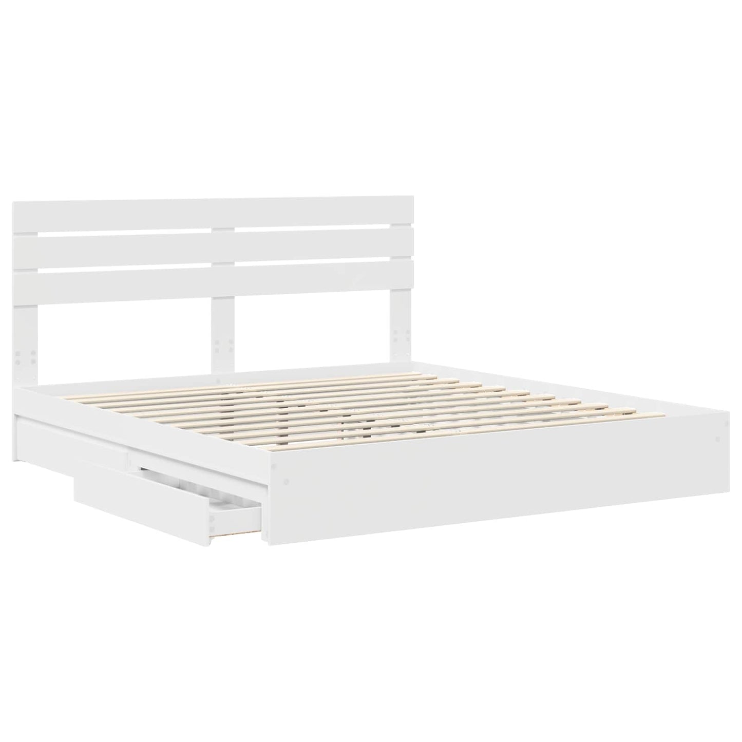 Storage Bed with Drawer White 180 x 200 cm Engineered Wood