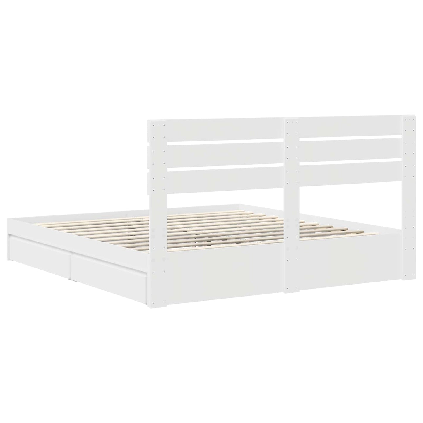 Storage Bed with Drawer White 180 x 200 cm Engineered Wood