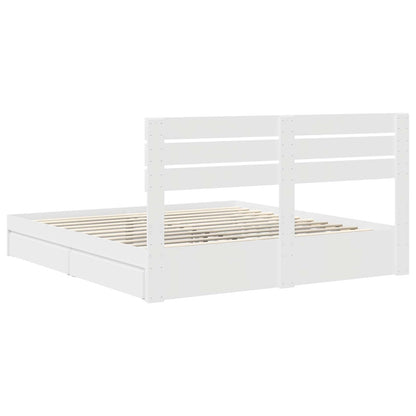 Storage Bed with Drawer White 180 x 200 cm Engineered Wood