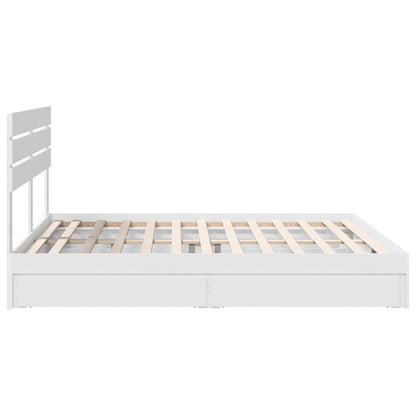 Storage Bed with Drawer White 180 x 200 cm Engineered Wood