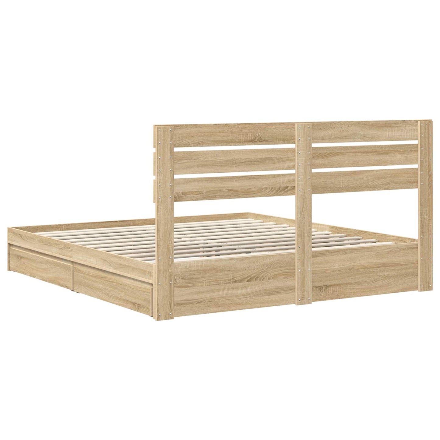 Storage Bed with Drawer Sonoma Oak 180 x 200 cm Engineered Wood