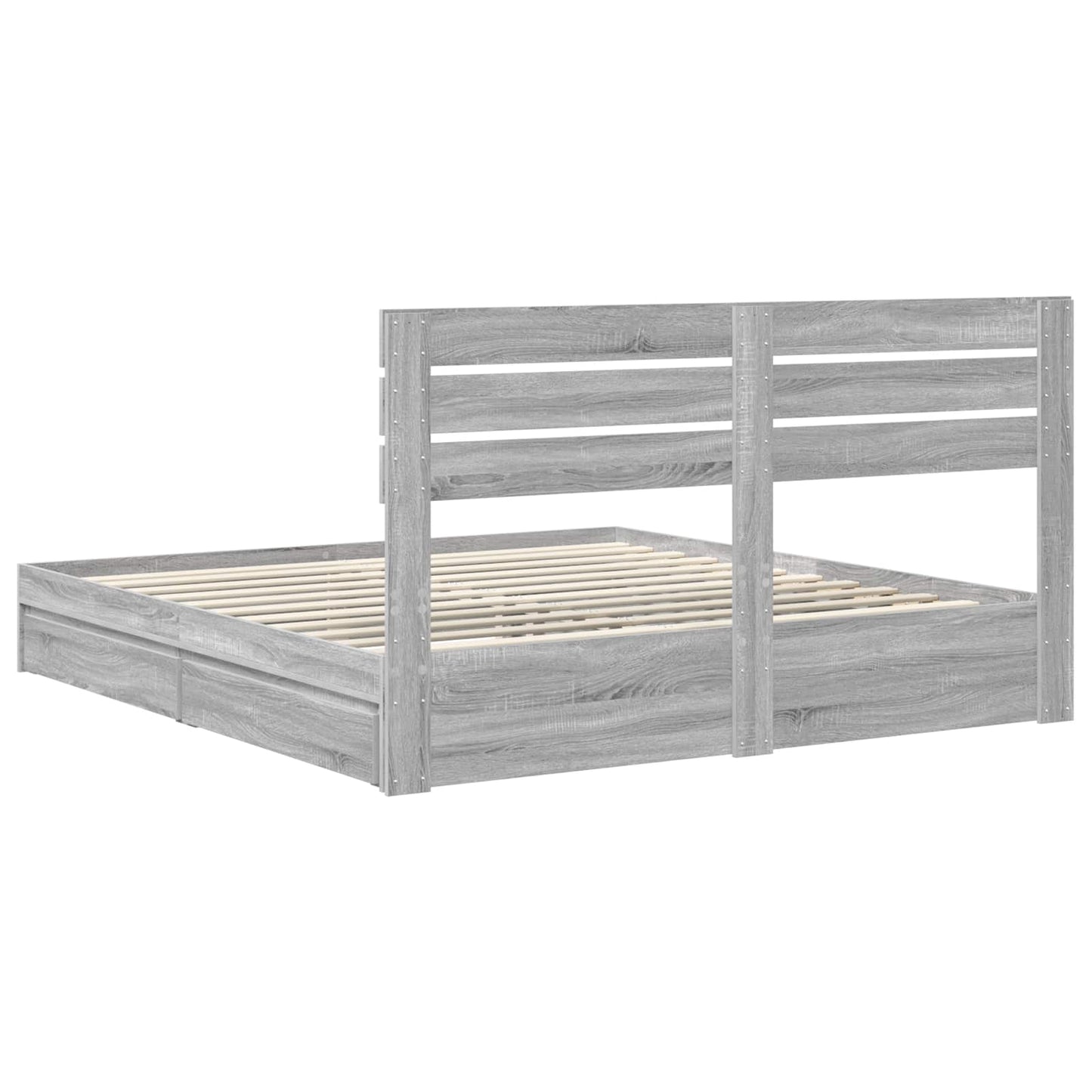 Storage Bed Grey Sonoma 180 x 200 cm Engineered Wood