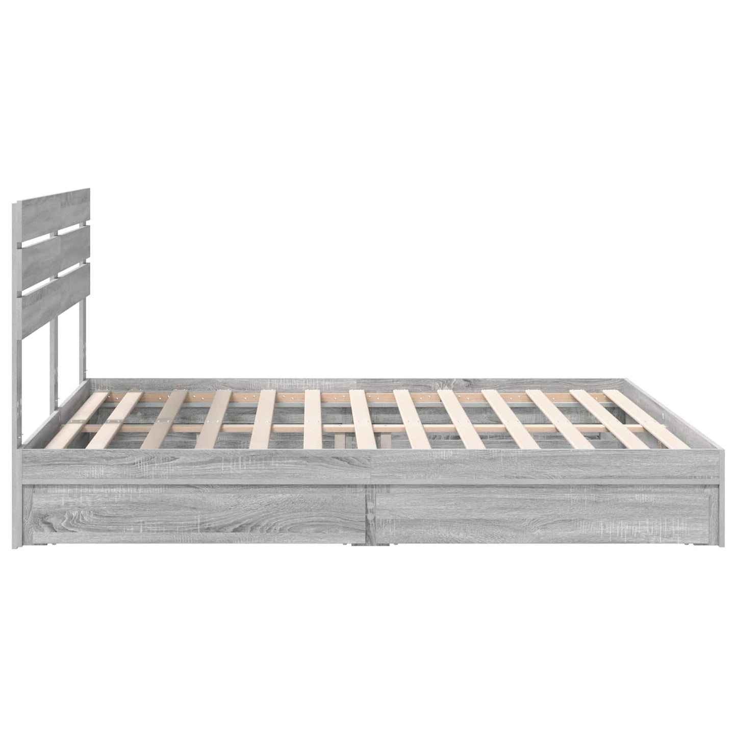 Storage Bed Grey Sonoma 180 x 200 cm Engineered Wood