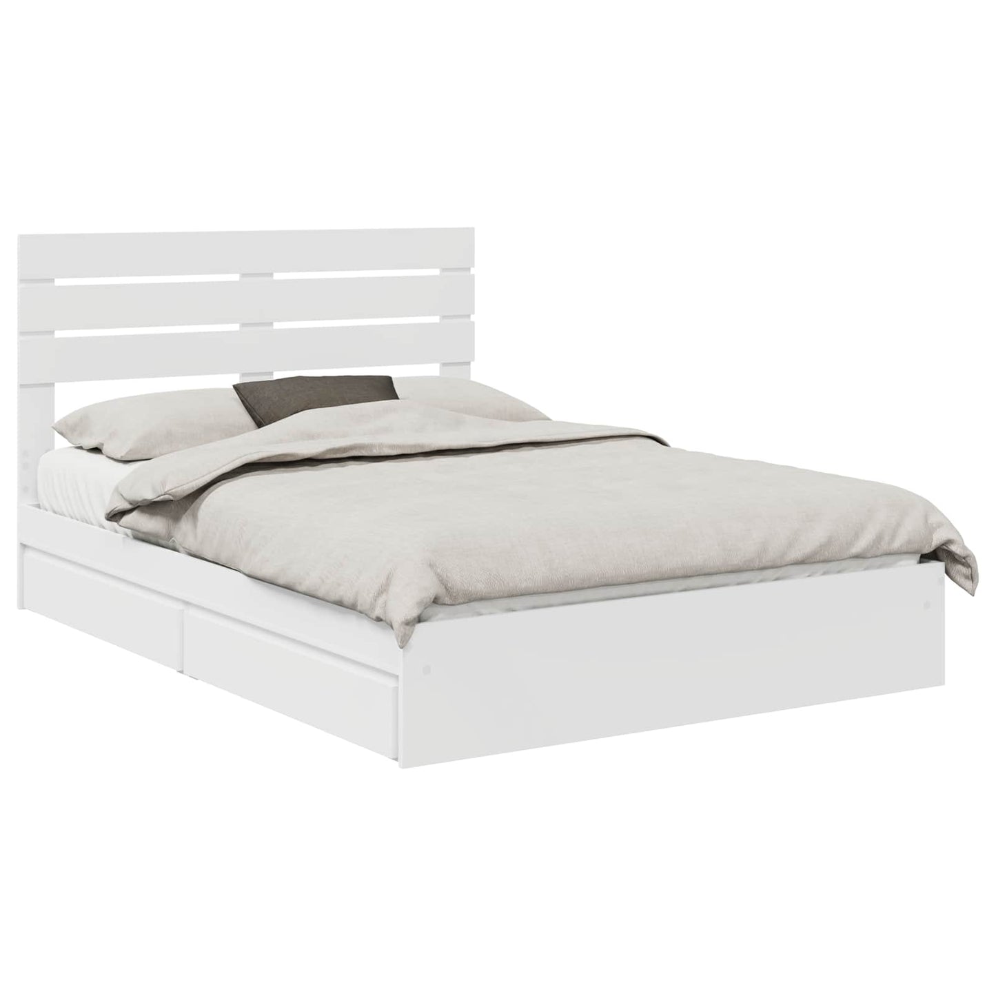 Storage Bed with Drawer White 160 x 200 cm Engineered Wood
