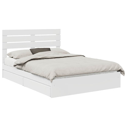 Storage Bed with Headboard White 160 x 200 cm Engineered Wood