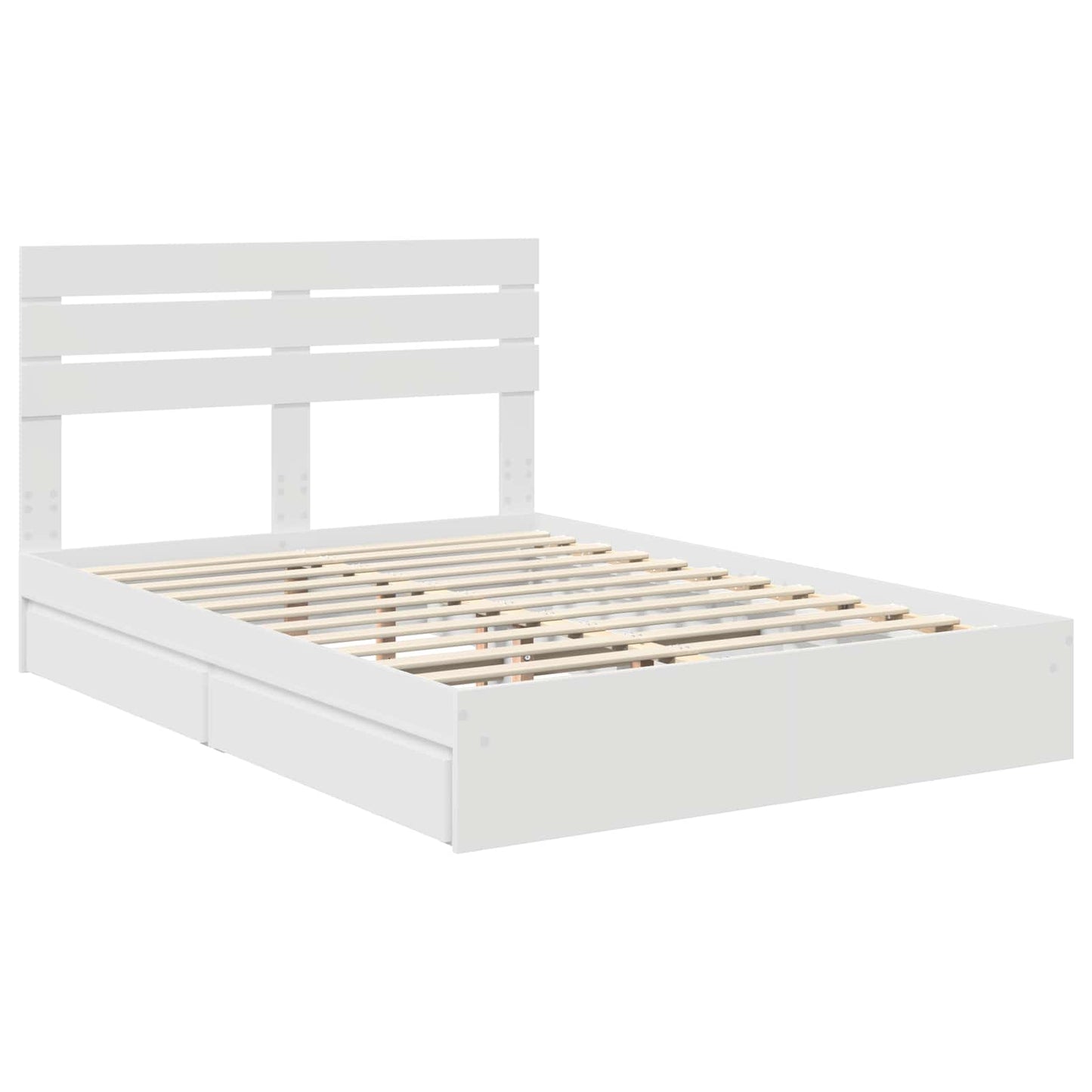 Storage Bed with Drawer White 160 x 200 cm Engineered Wood