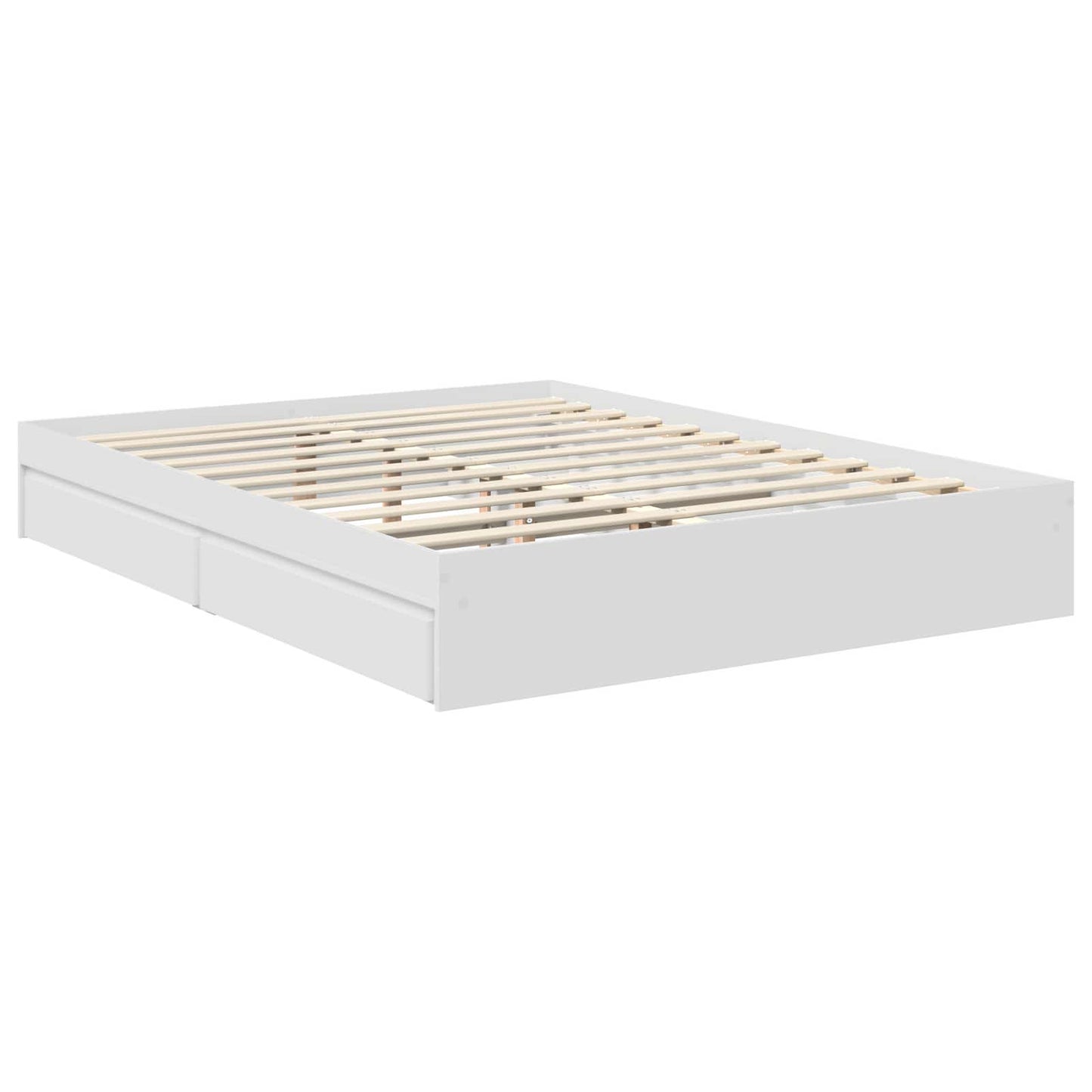 Storage Bed with Headboard White 160 x 200 cm Engineered Wood