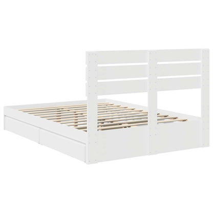 Storage Bed with Drawer White 160 x 200 cm Engineered Wood