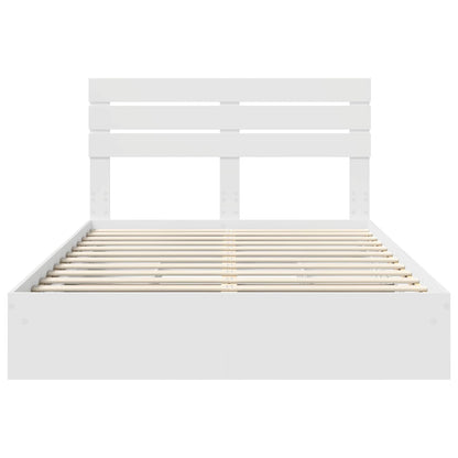 Storage Bed with Drawer White 160 x 200 cm Engineered Wood