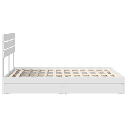 Storage Bed with Drawer White 160 x 200 cm Engineered Wood