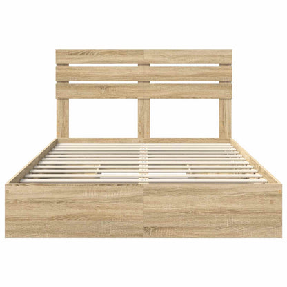 Storage Bed with Drawer Sonoma Oak 160 x 200 cm Engineered Wood