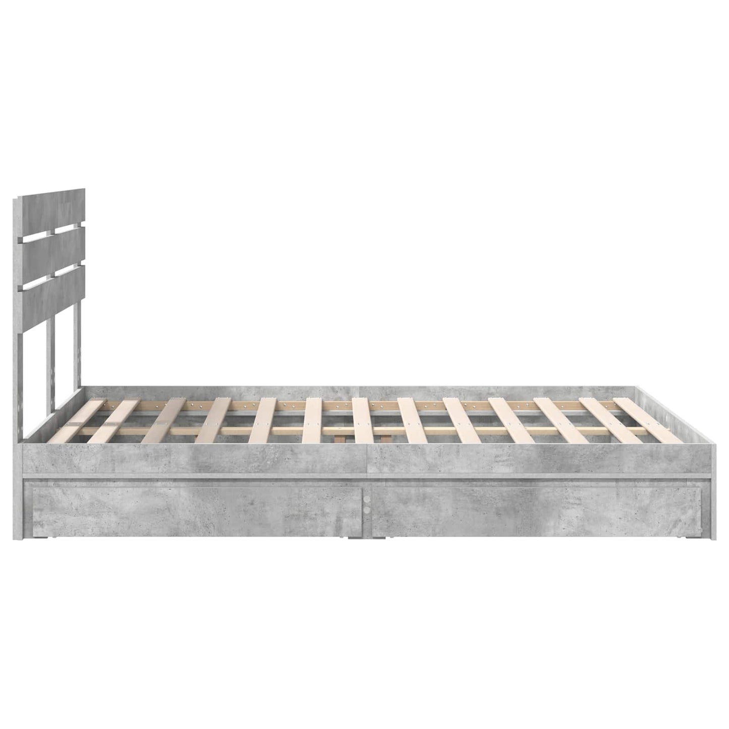 Storage Bed Concrete Grey 150 x 200 cm Engineered Wood
