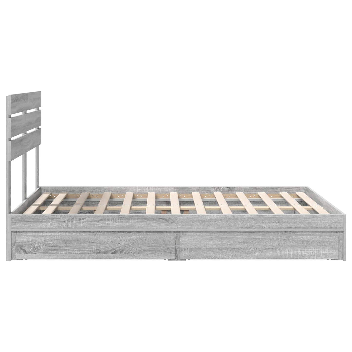 Storage Bed Grey Sonoma 140 x 200 cm Engineered Wood