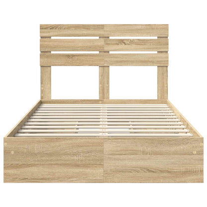 Storage Bed with Drawer Sonoma Oak 120 x 200 cm Engineered Wood