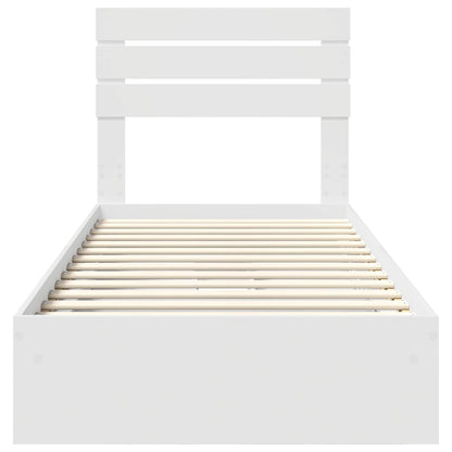 Storage Bed with Headboard White 90 x 200 cm Engineered Wood