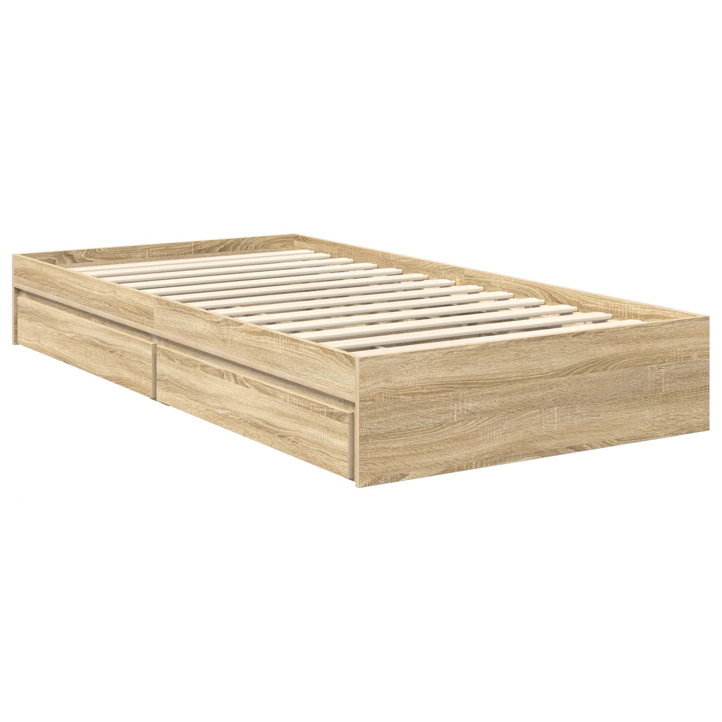 Storage Bed with Drawer Sonoma Oak 90 x 200 cm Engineered Wood