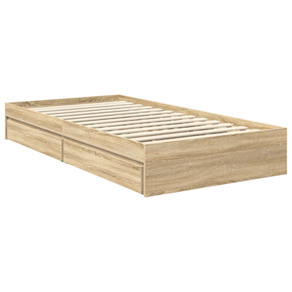 Storage Bed with Drawer Sonoma Oak 90 x 200 cm Engineered Wood