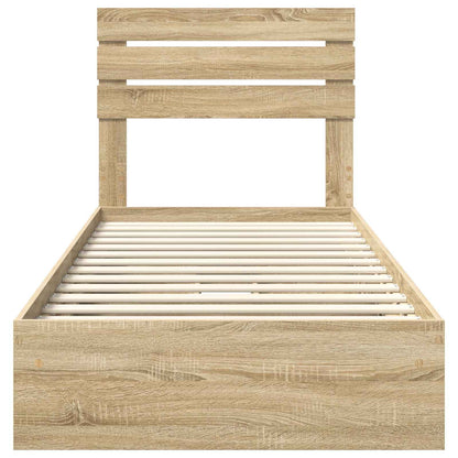 Storage Bed with Drawer Sonoma Oak 90 x 200 cm Engineered Wood