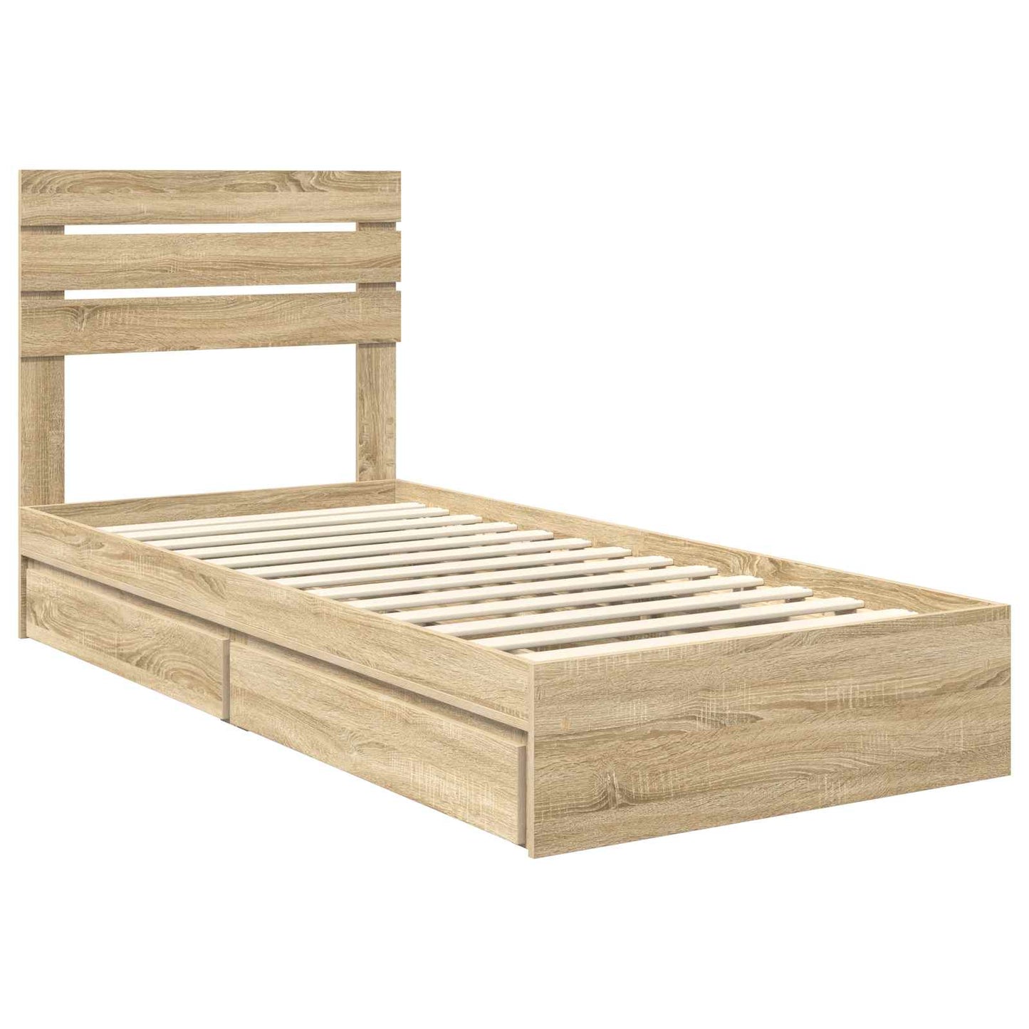 Storage Bed with Drawer Sonoma Oak 90 x 190 cm Engineered Wood
