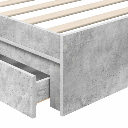 Storage Bed Concrete Grey 90 x 190 cm Engineered Wood