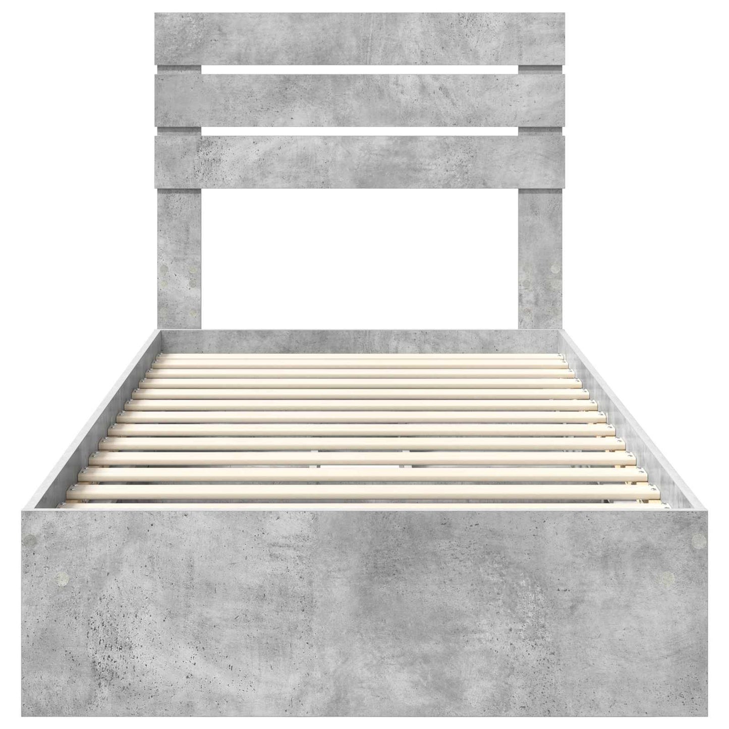 Storage Bed Concrete Grey 90 x 190 cm Engineered Wood