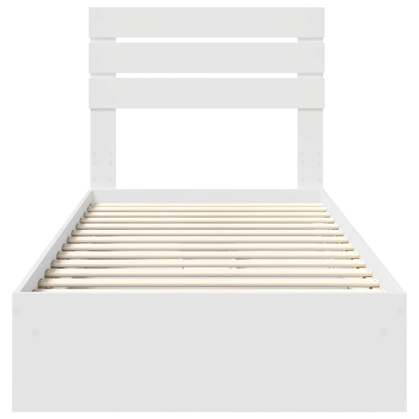 Storage Bed with Headboard White 75 x 190 cm Engineered Wood