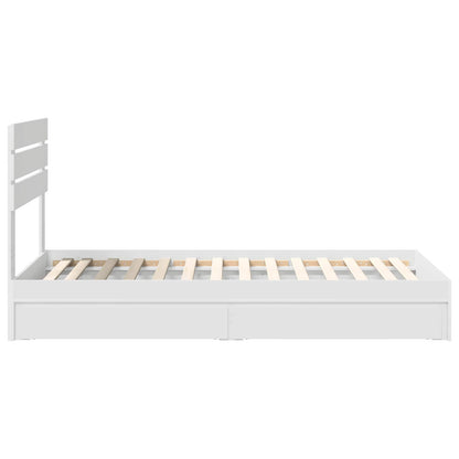 Storage Bed with Headboard White 75 x 190 cm Engineered Wood