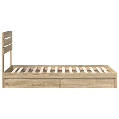 Storage Bed with Drawer Sonoma Oak 75 x 190 cm Engineered Wood