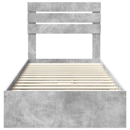 Storage Bed Concrete Grey 70 x 190 cm Engineered Wood