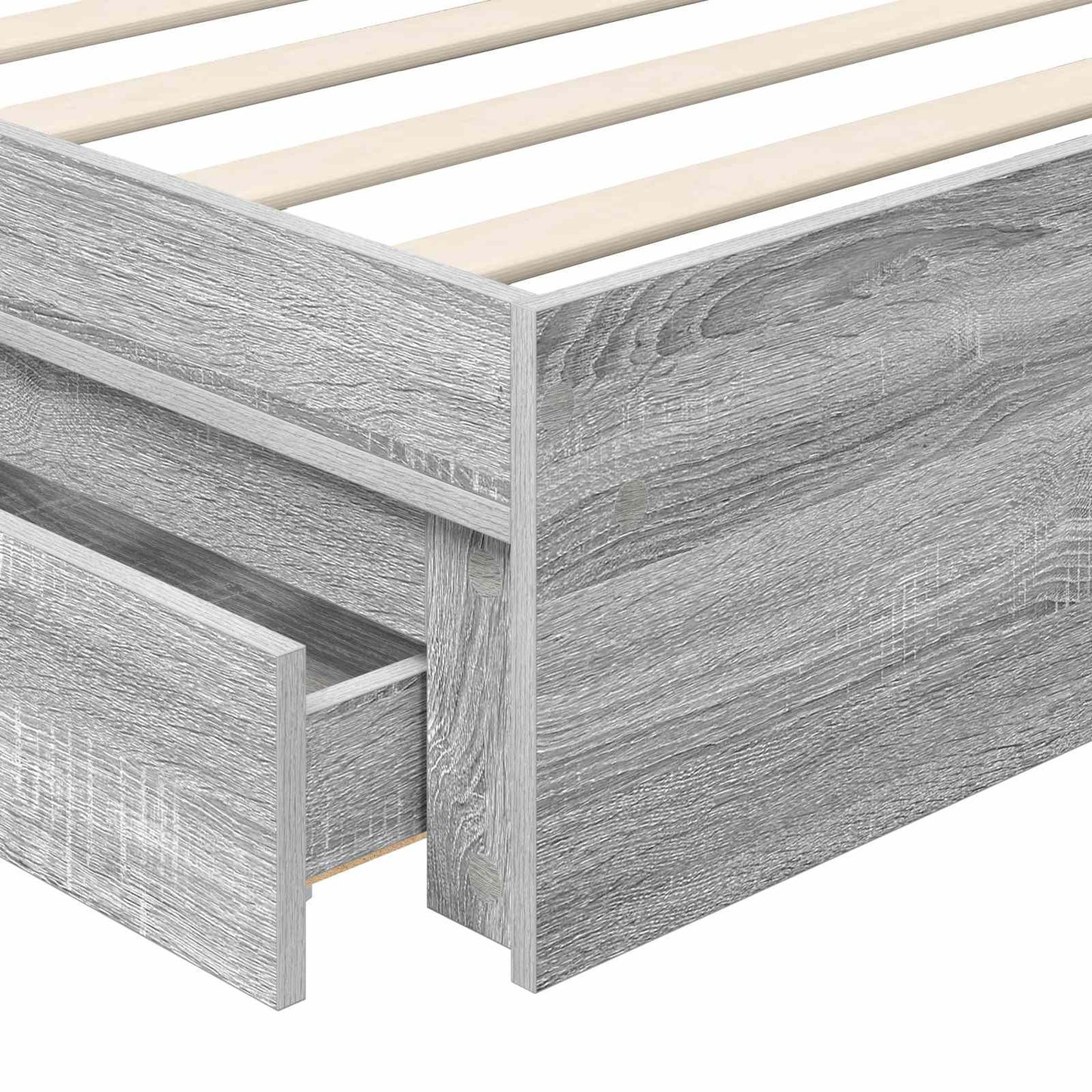 Storage Bed with Drawer Grey Sonoma 75 x 190 cm Engineered Wood