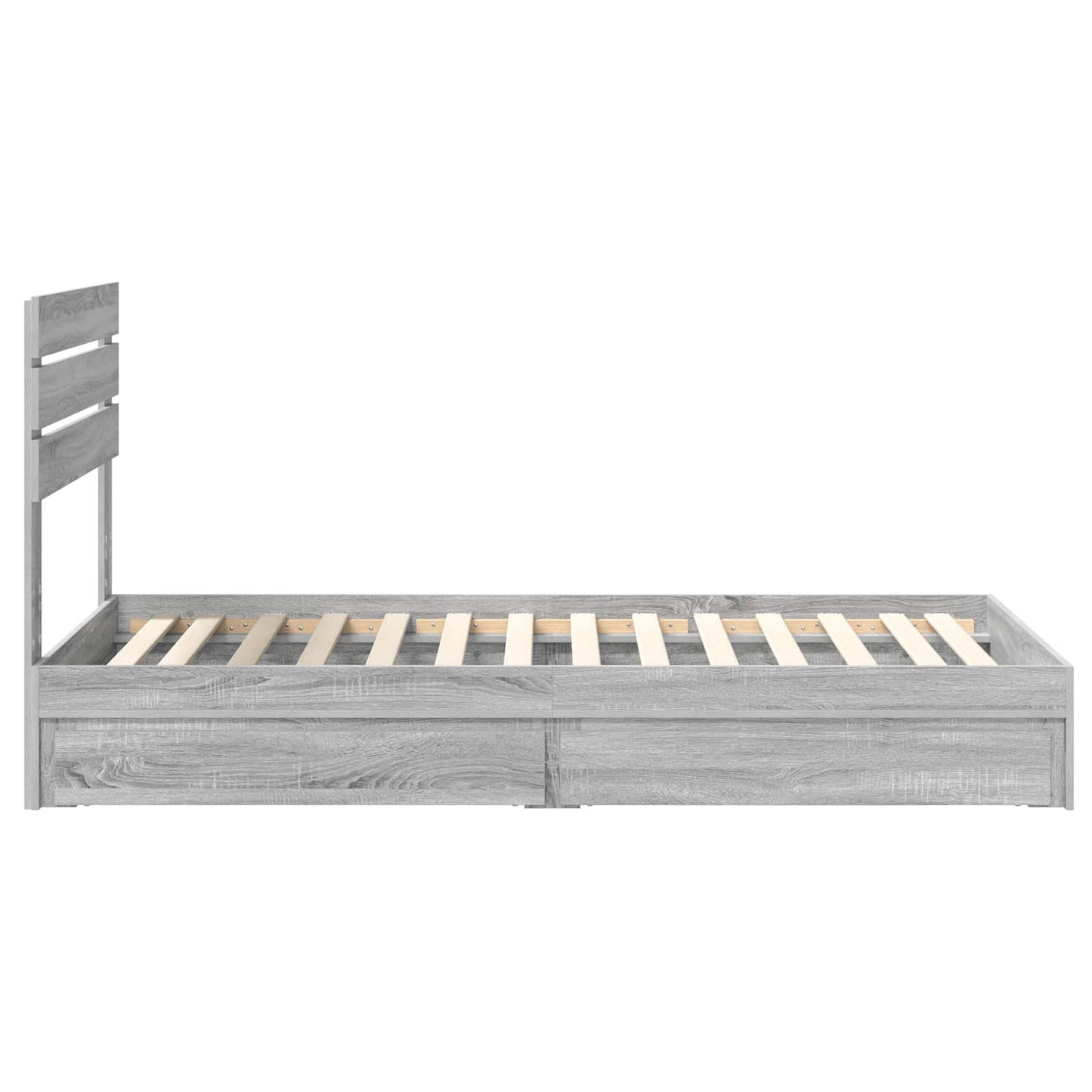 Storage Bed with Drawer Grey Sonoma 75 x 190 cm Engineered Wood