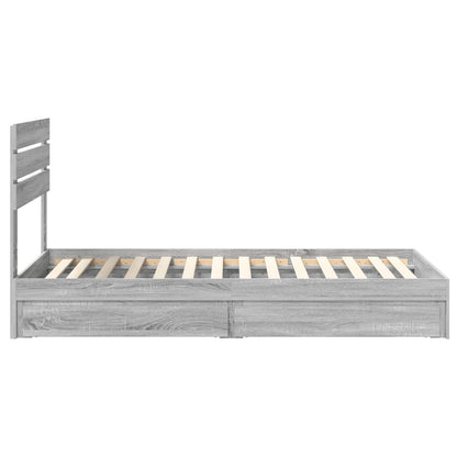 Storage Bed with Drawer Grey Sonoma 75 x 190 cm Engineered Wood